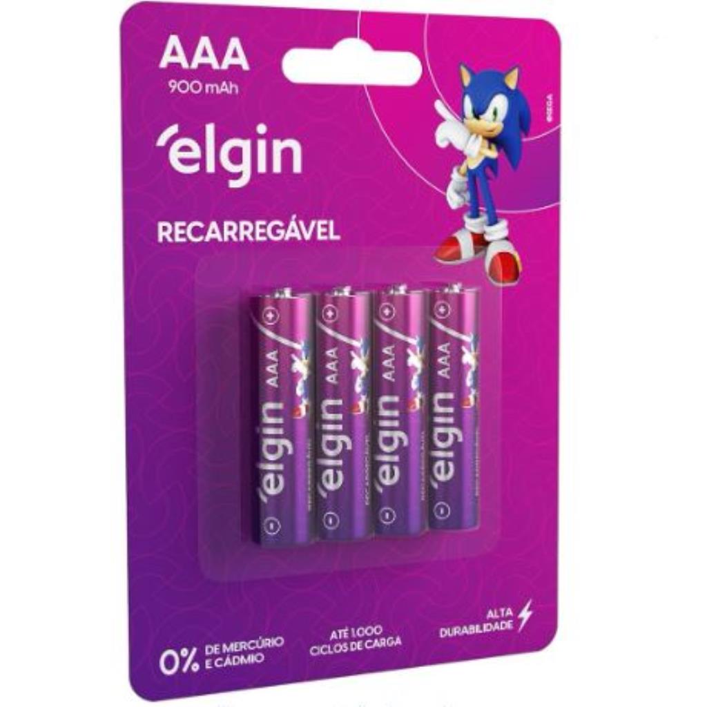 PILHA RECARREGAVEL AAA 900MAH C/4 ELGIN - 82169