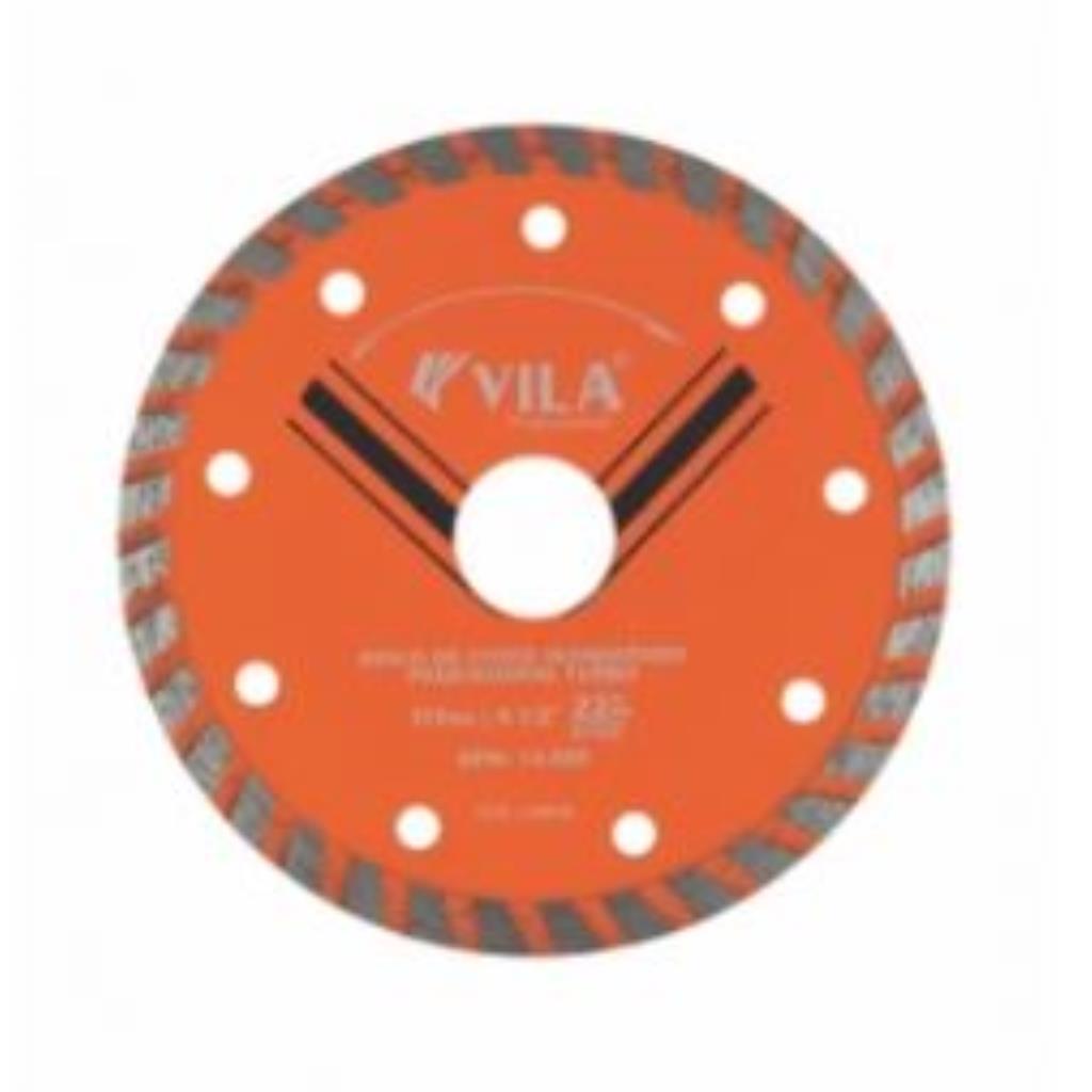 DISCO DIAMANTADO PROF 115MM 4.1/2 TURBO FURO 22MM BLISTER VILA -