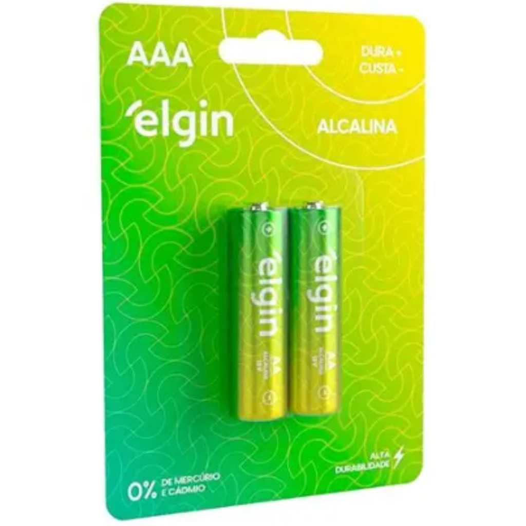 PILHA ALCALINA AAA PALITO C/2 ELGIN - 82154
