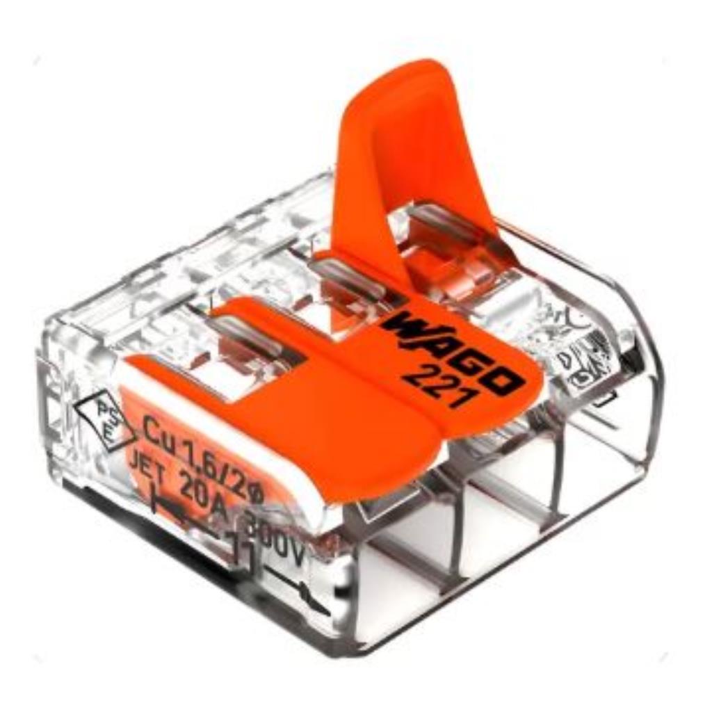CONECTOR COMPACT 3 POLOS (FLEXIVEL ATE 4MM) 221-413 WAGO