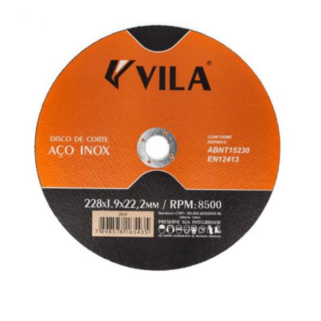DISCO CORTE INOX 9 228X1,9X22,2 VILA -