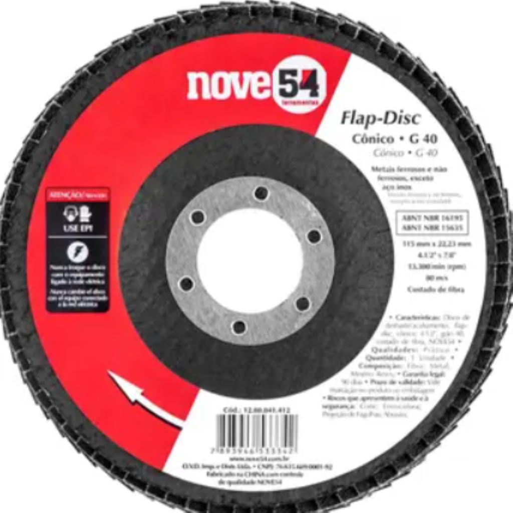 FLAP DISC CONICO 4.1/2" G 40(C.FIBRA)954