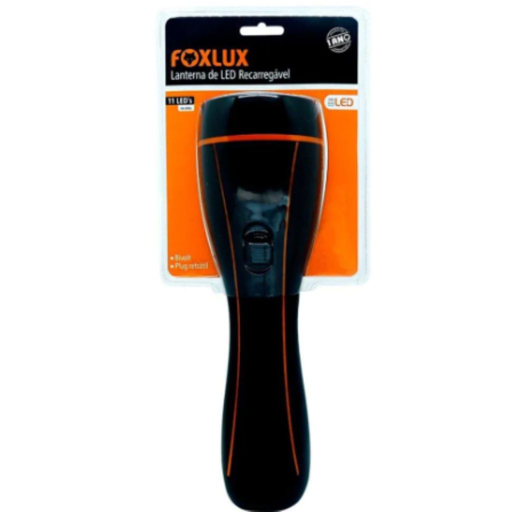 LANTERNA 11 LEDS RECARREGAVEL FOXLUX - ATE 12H DE LUZ