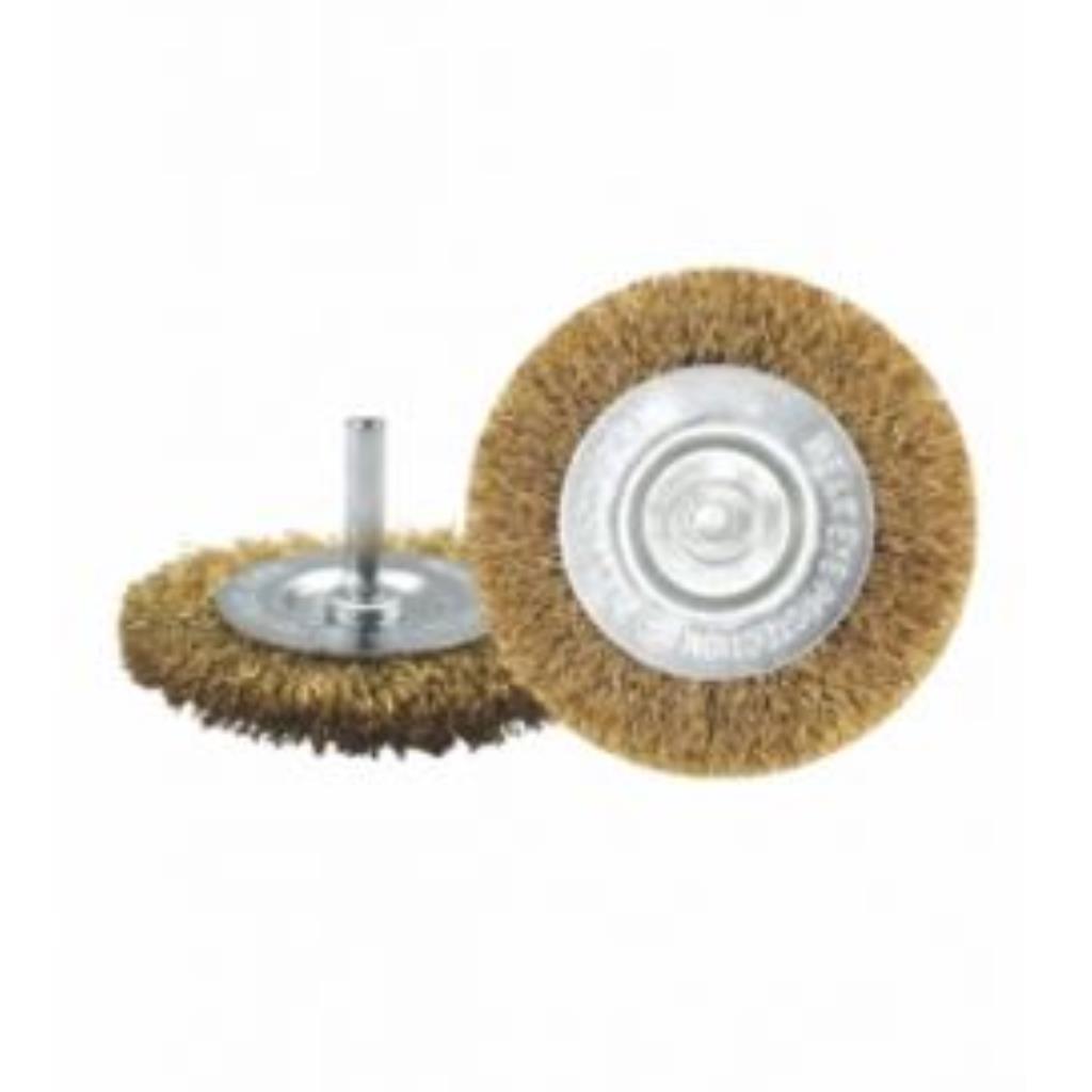 ESCOVA ACO LATONADO CIRCULAR 50MM HASTE 1/4 - 6MM (BLISTER) VILA -