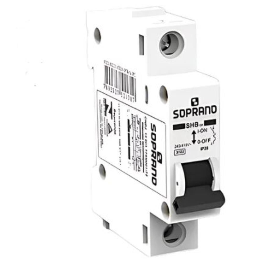 DISJUNTOR DIN BRANCO MONOPOLAR C 06A 3KA SOPRANO - 5121.0006.11 -