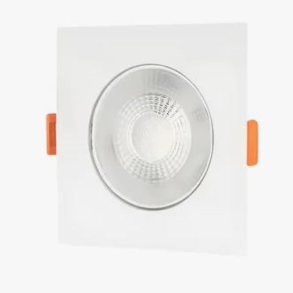 SPOT BRANCO EMBUTIR QUADRADO LED 5W BRANCA 6500K AVANT 90X90MM
