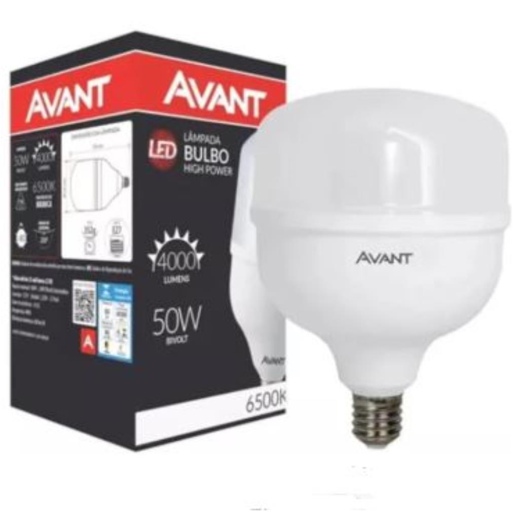 LAMPADA BULBO LED 50W E-27 AVANT 4000 LUMENS BR6500K HIGH POWER