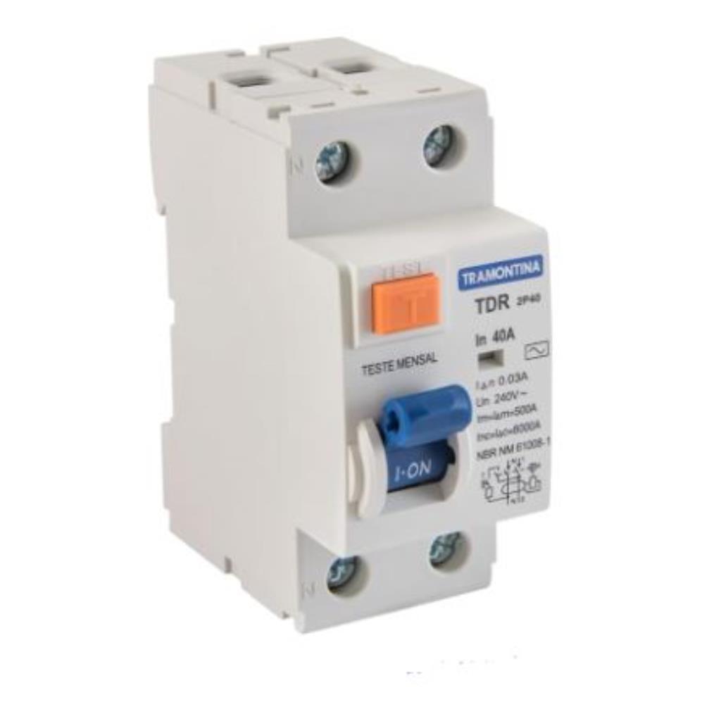 DISJUNTOR DR DIFERENCIAL RESIDUAL 2P 40A 6KA TRAMONTINA 58014/071 - 58014071