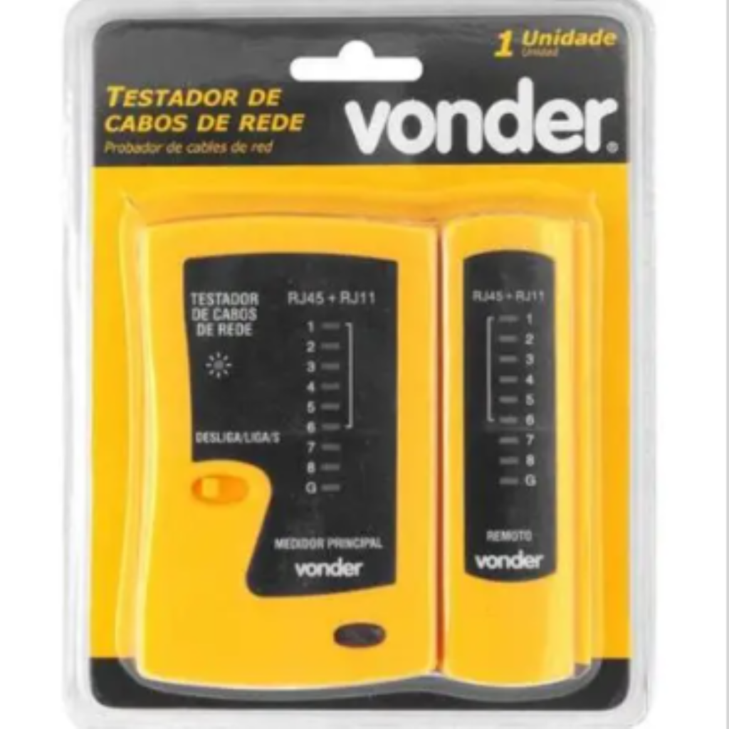 TESTADOR CABOS REDE RJ11/RJ12/RJ45 VD