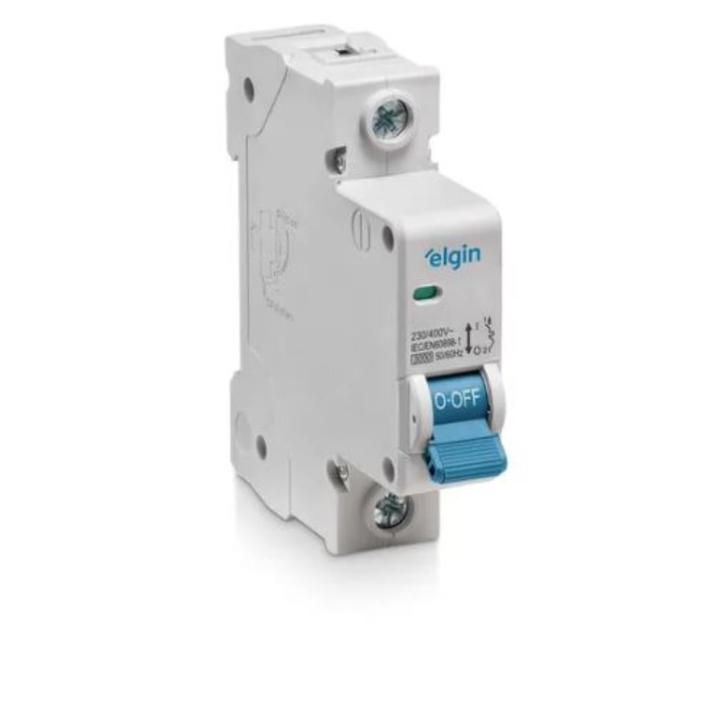 DISJUNTOR DIN BRANCO MONOPOLAR C 20A 3KA ELGIN