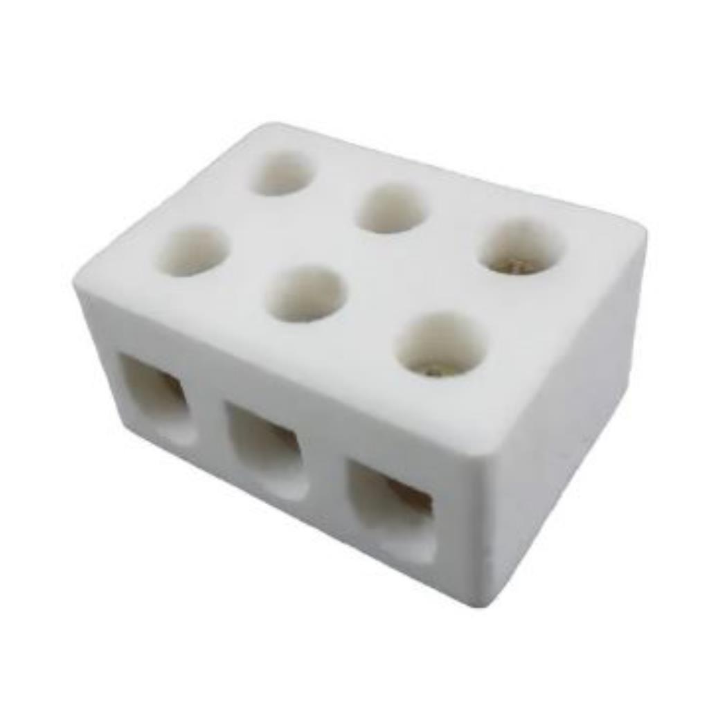 CONECTOR 06MM 3POLOS PORCELANA DECORLUX