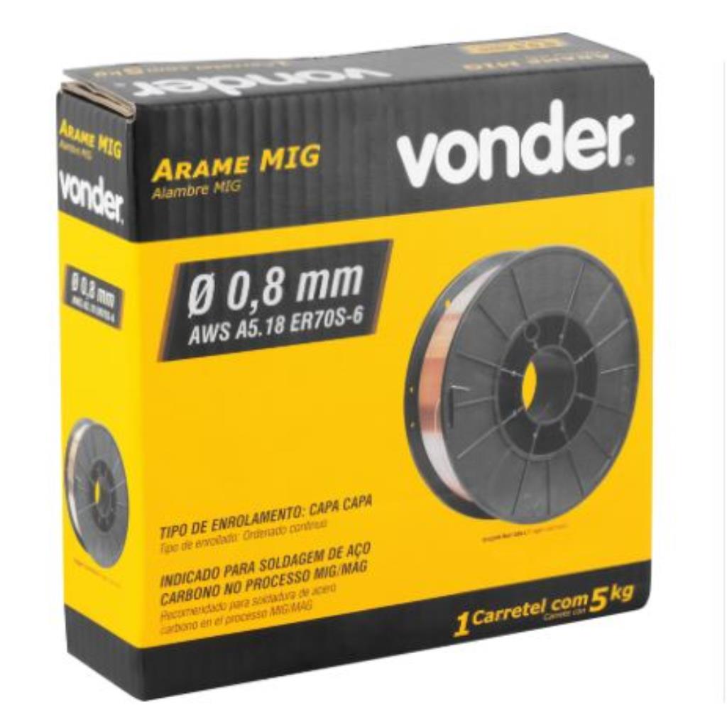 ARAME MIG 0,8MM CARRETEL 5KG VONDER