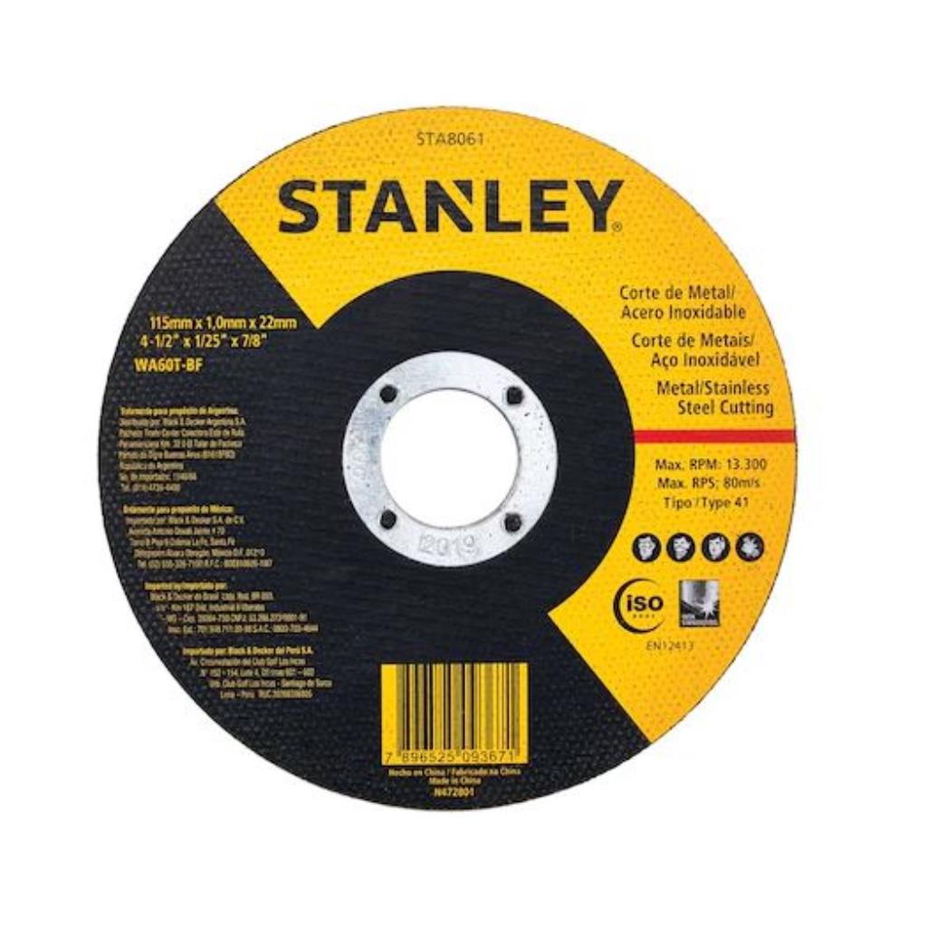 DISCO CORTE INOX STANLEY FINO 4,5(115x1,0x22mm)