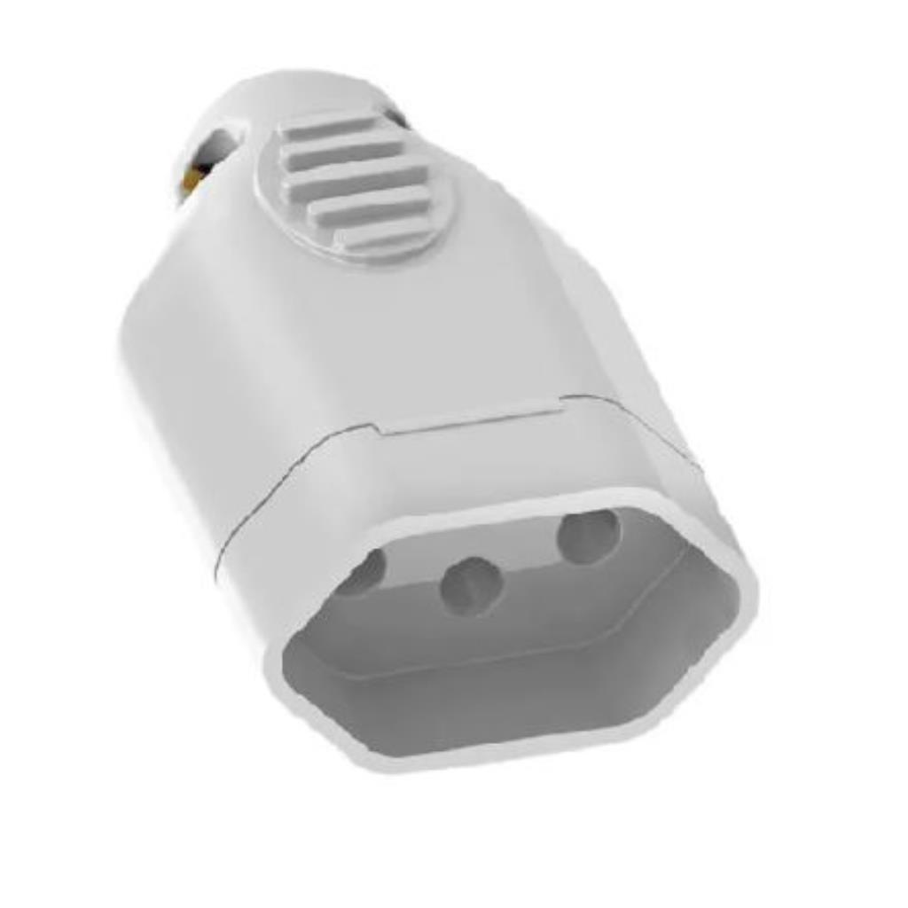 PLUGUE FEMEA PRENSA CABO 3P 20A BRANCO 1442 ILUMI