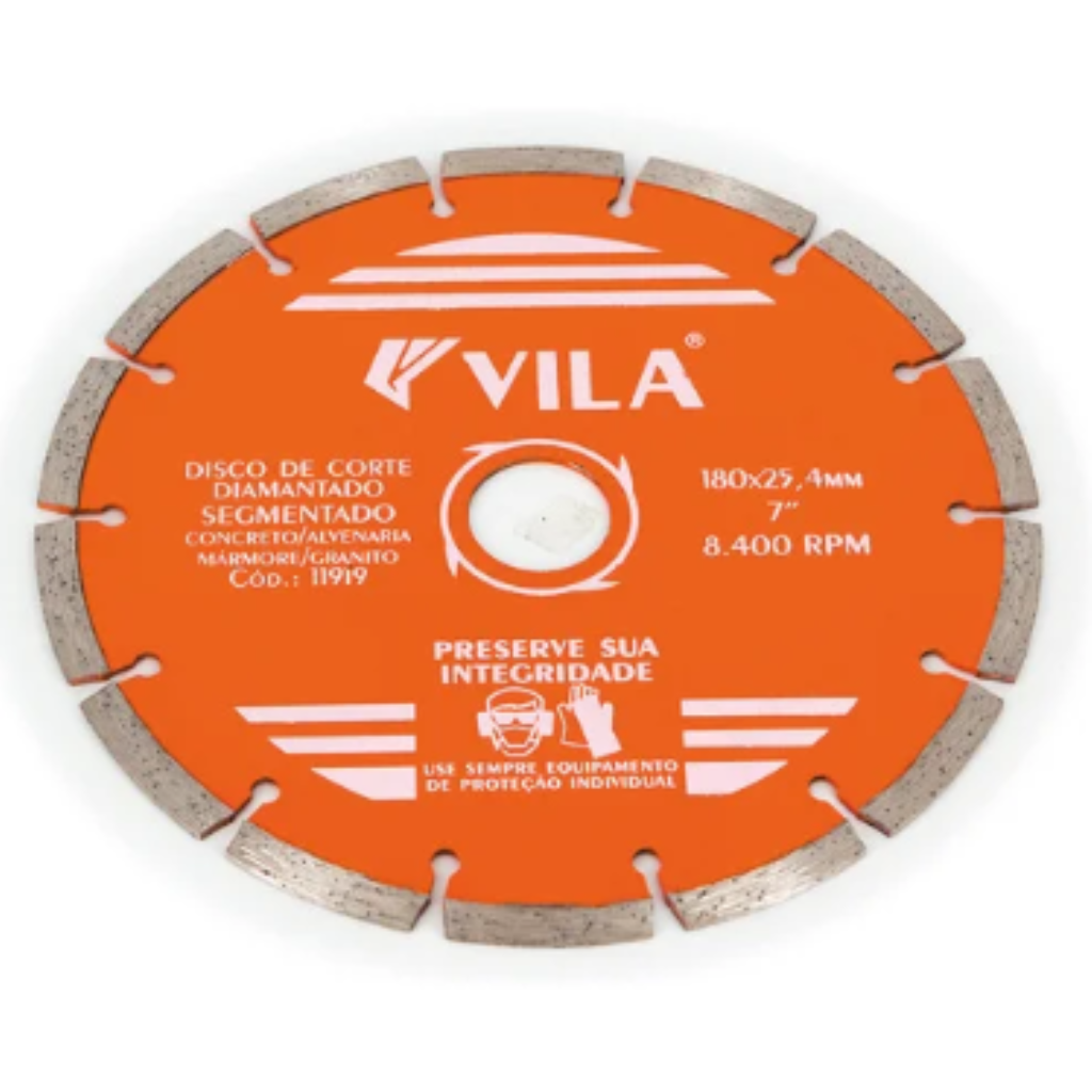 DISCO DIAMANTADO PROF 7 180MM SEGMENTADO BLISTER VILA