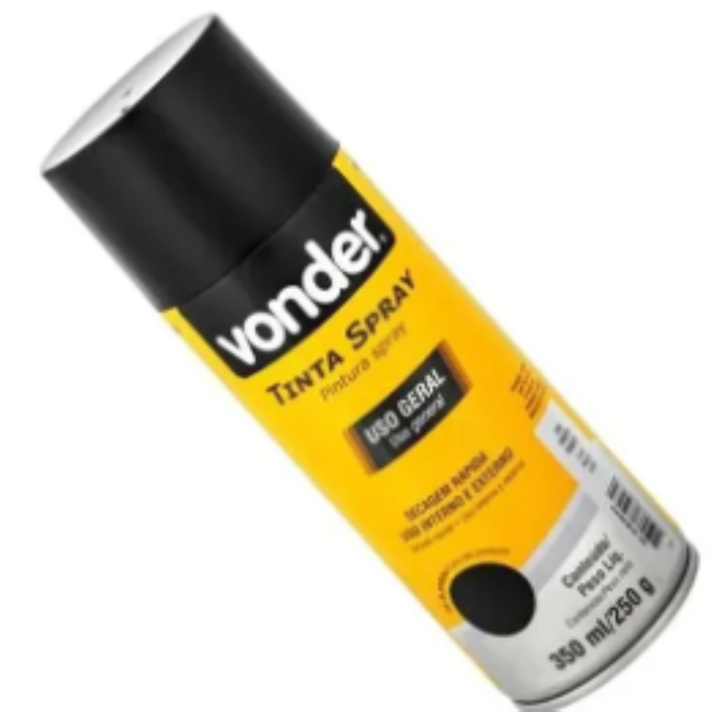 TINTA SPRAY PRETO BRILHANTE 350ML VONDER