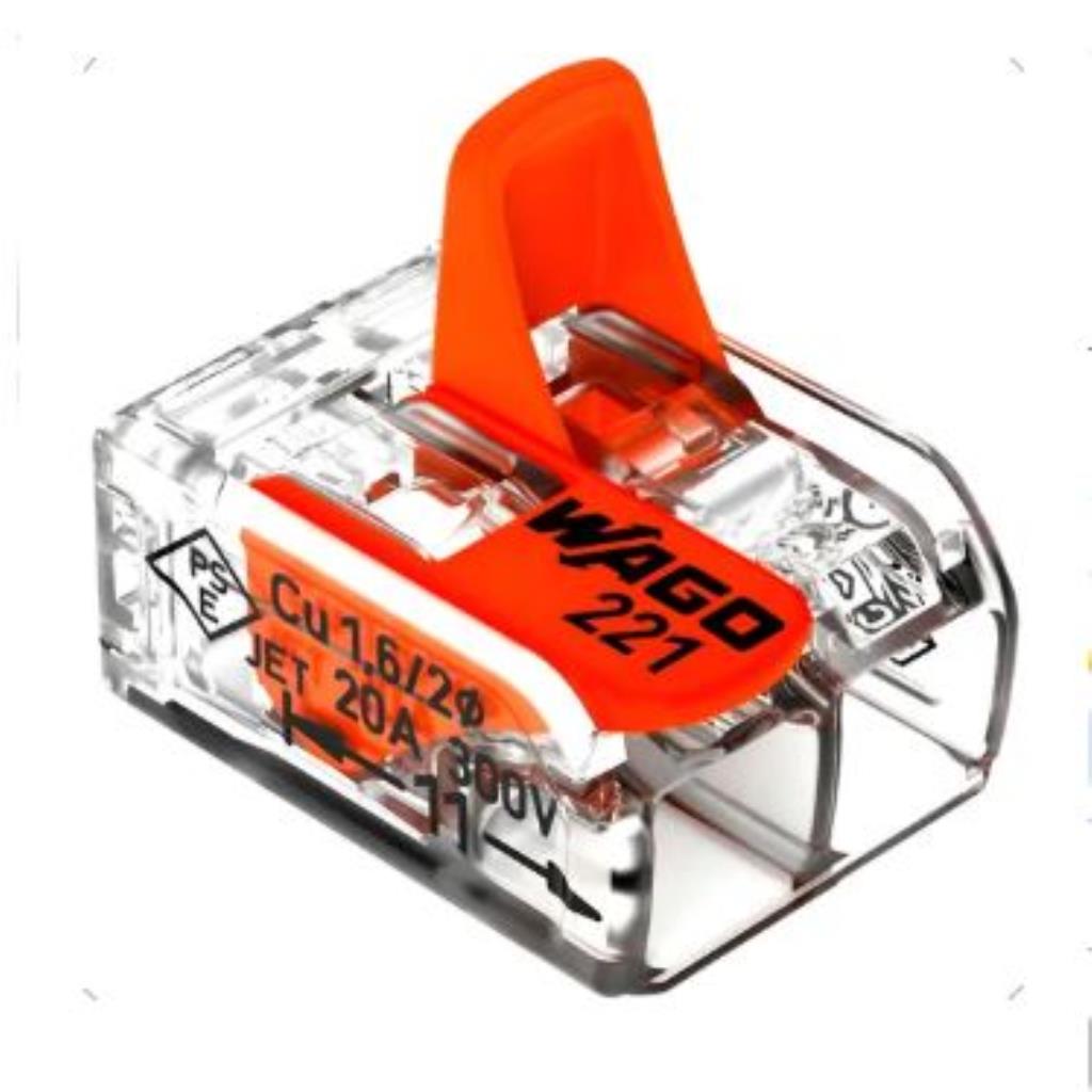 CONECTOR COMPACT 2 POLOS (FLEXIVEL ATE 4MM) 221-412 WAGO