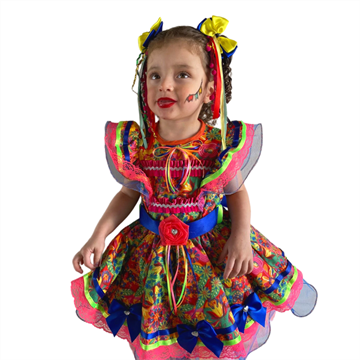 Vestido Junino Chuvisquinho Infantil floral