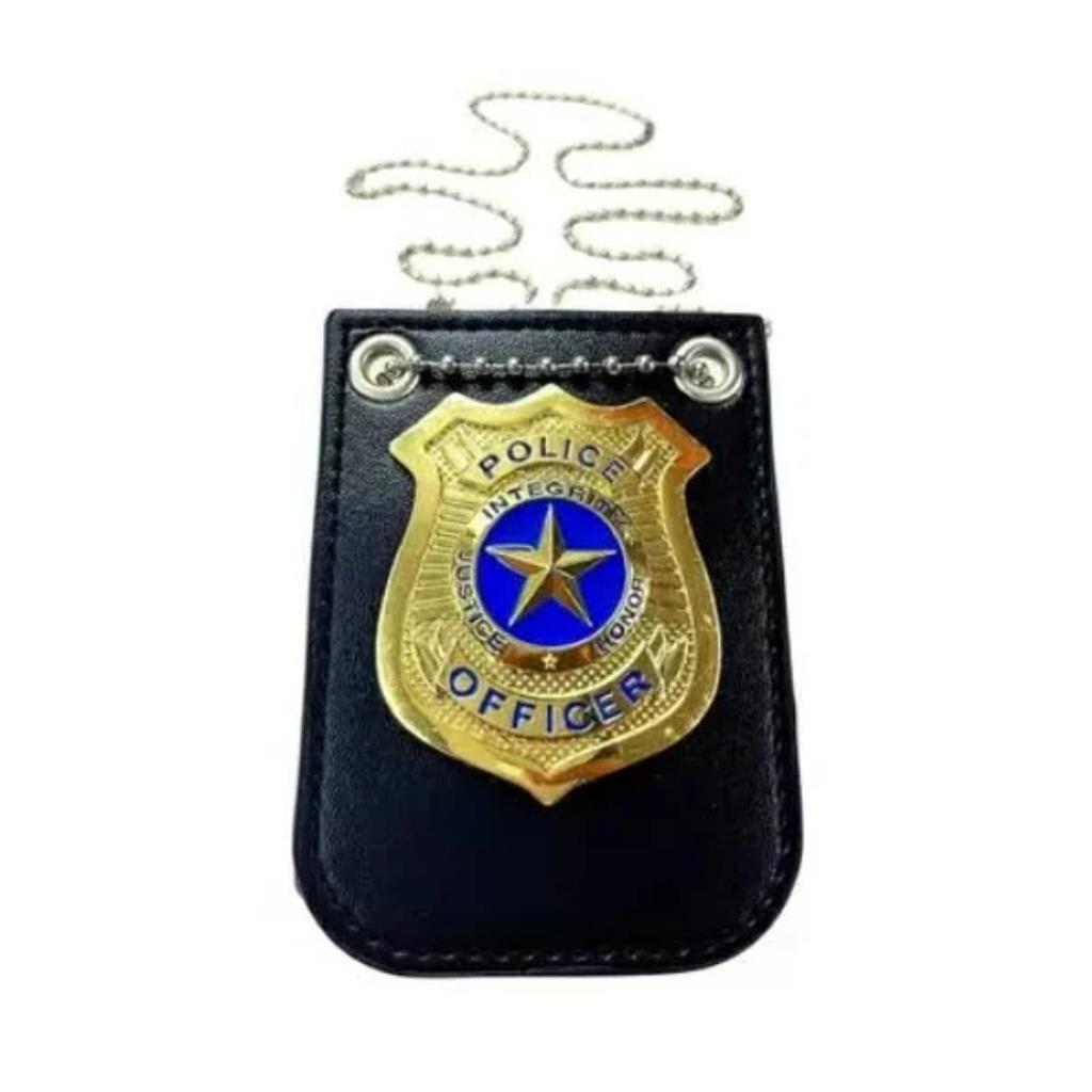 Colar Distintivo Policial Dourado