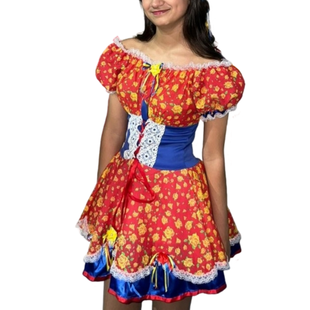 Vestido Junino Rosinha Amarela