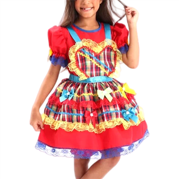 Vestido Junino Bombinha Vermelho