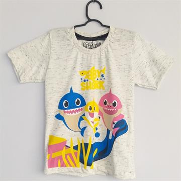 Camisa Baby Shark (mescla branca)