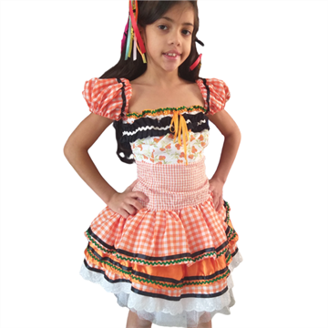 Vestido Junino Laranjinha Infantil