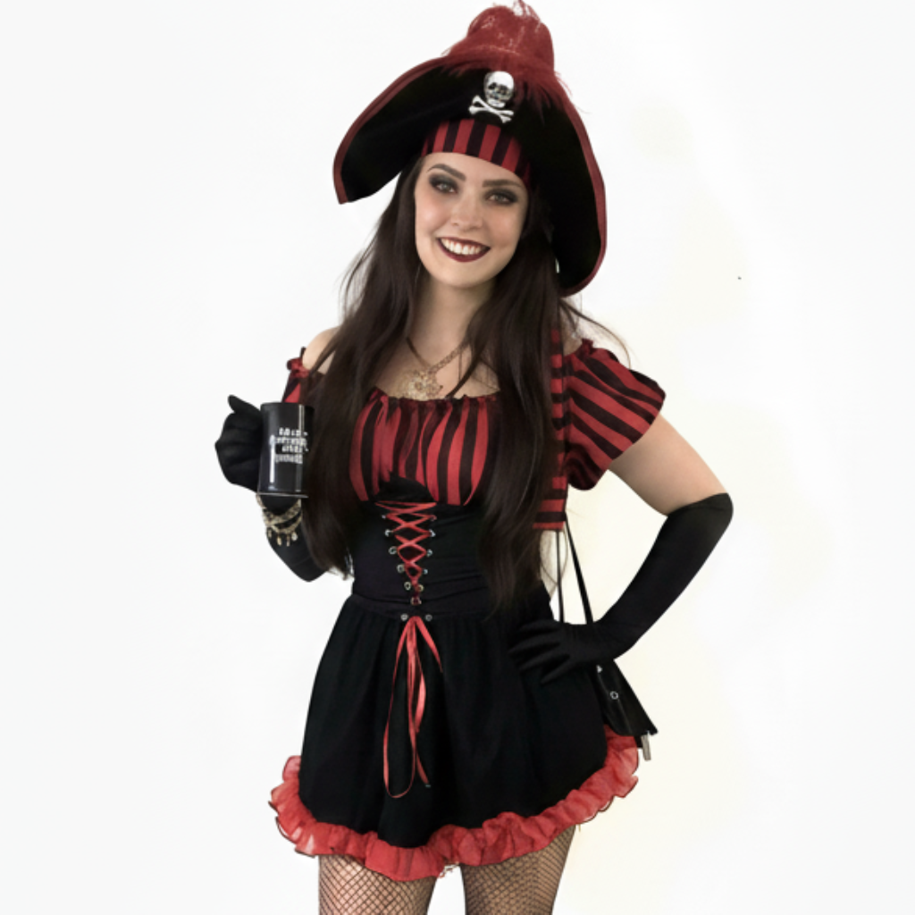 Pirata Ciganinha Preto e Vermelho