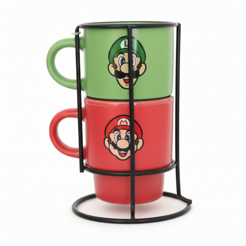 Kit Caneca Empilhável Mário e Luigi (Super Mário) 150ml
