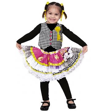 Conjunto Junino Toninha Xadrez Infantil