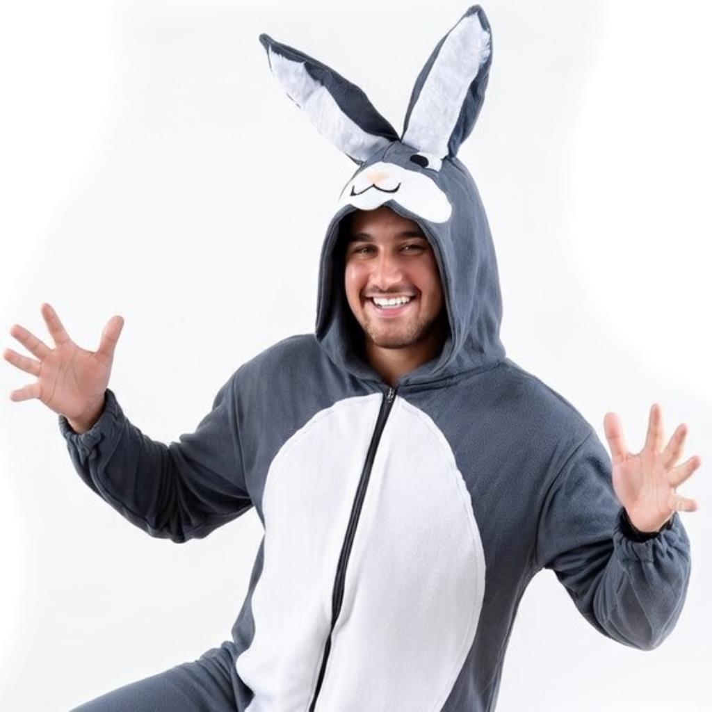 Fantasia de Coelho Cinza - Páscoa