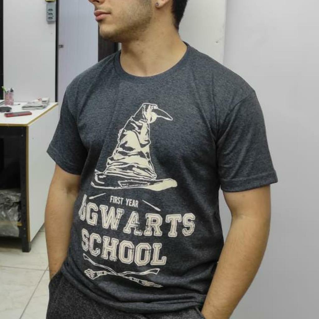 Camisa Hogwarts Chapéu HP (grafite)