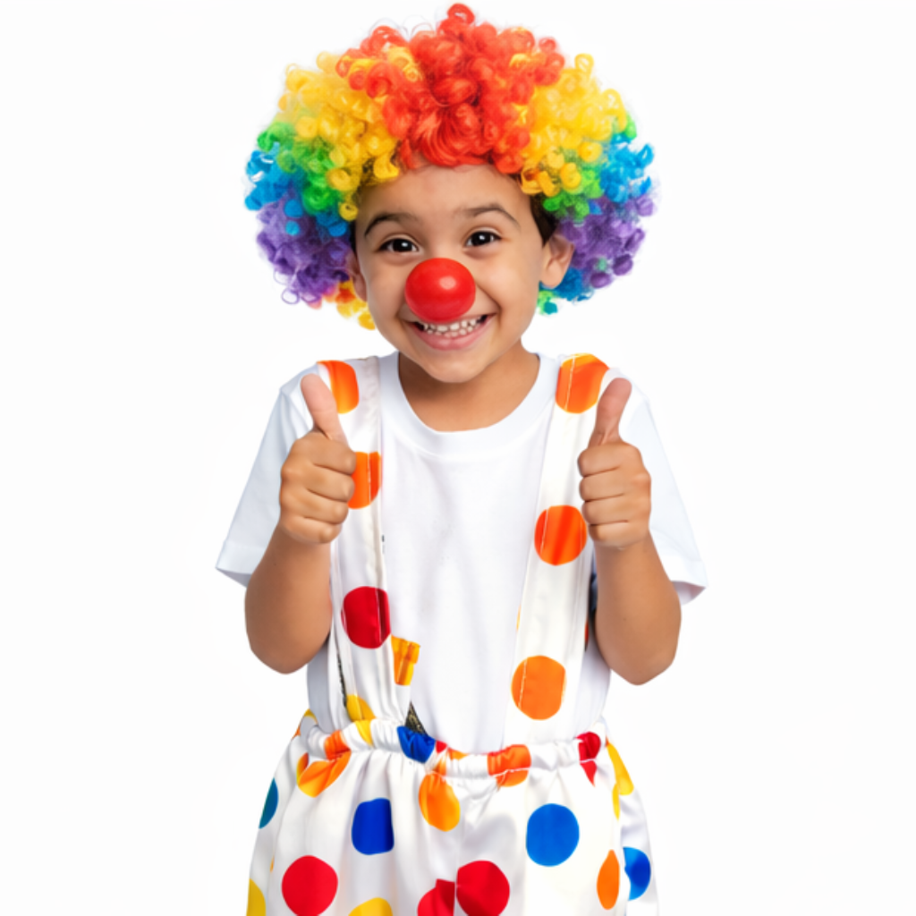 Palhacinho Branco Suspensório (sem peruca)