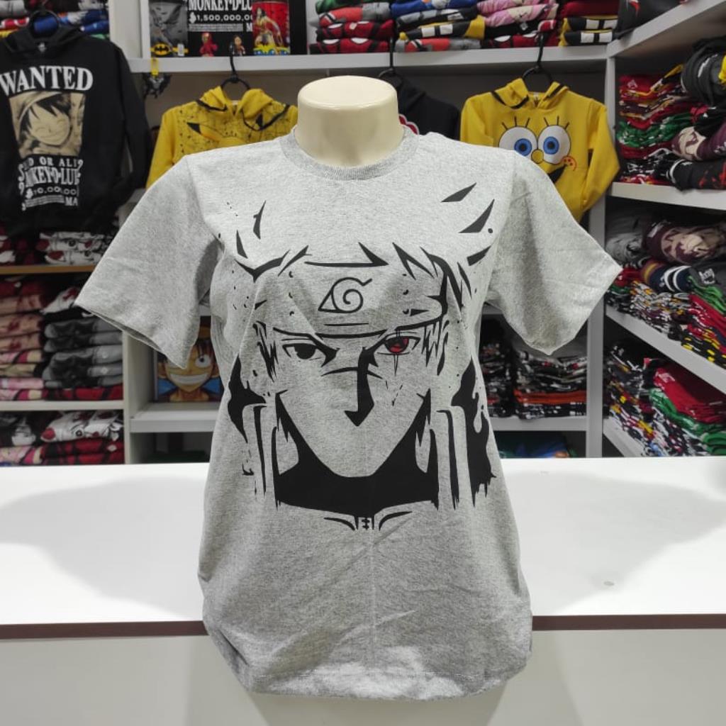Camisa Naruto (rosto mescla cinza)