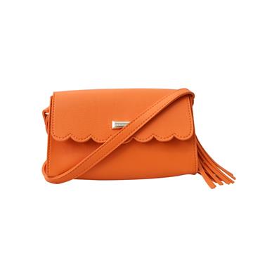 BOLSA FEMININA COURO FINO PEQUENA TRANSVERSAL COM ABOTOADURA E DETALHE EM COSTURA (5332)