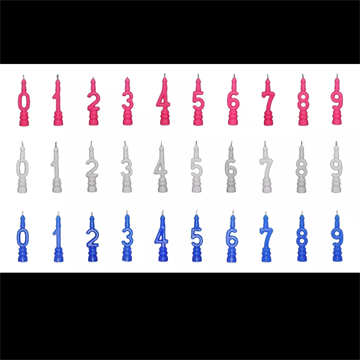 vela aniversario N°2 rosa n3 azul rosa e branco  UND