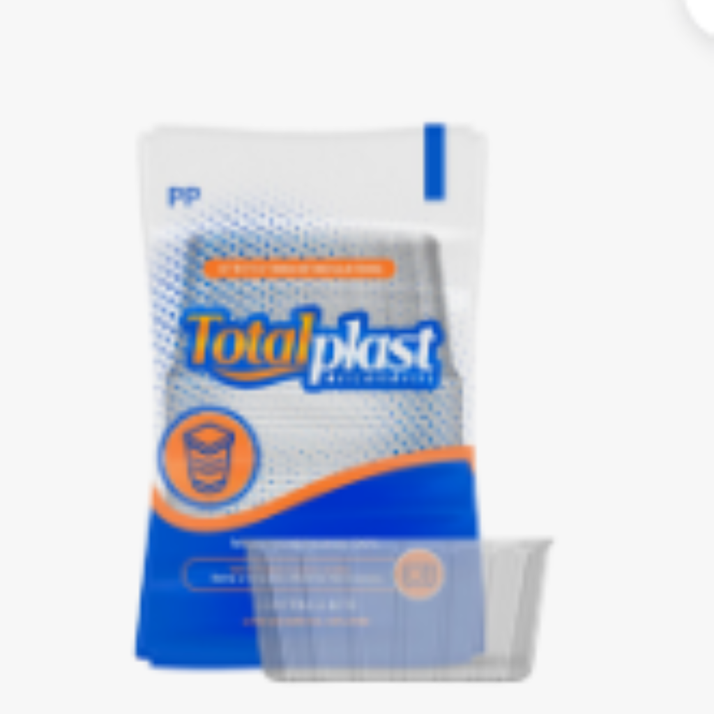 POTE PP RETANGULAR COM TAMPA 750ML TOTALPLAST C/24