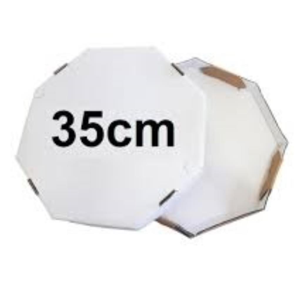 caixa Pizza Octavada kraft   branca 35cm