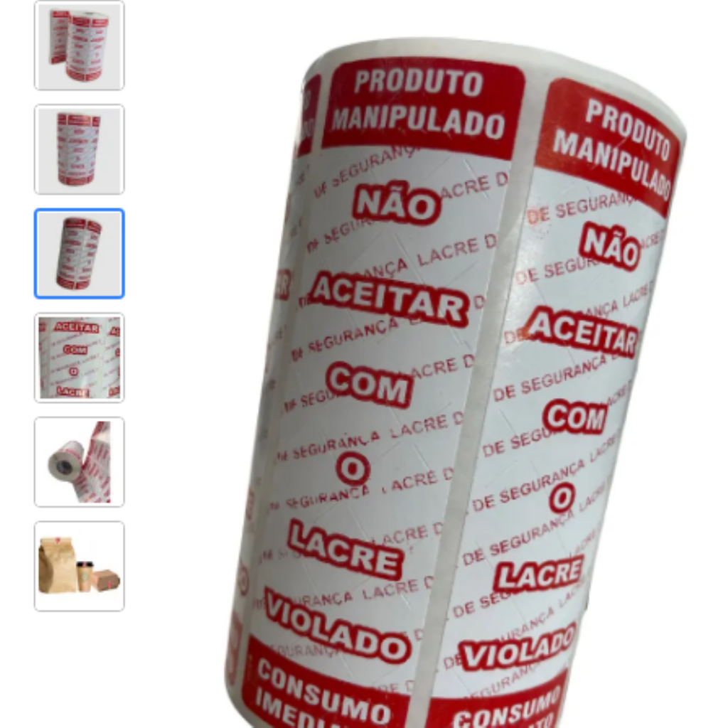 Etiquetas Lacre de segurança 100x30mm vermelho 500 und