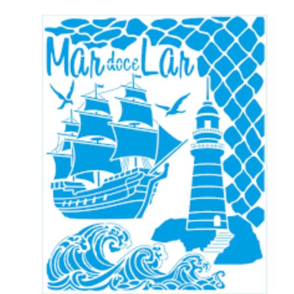 Stencil Retangular - Mar doce Lar - 20x25