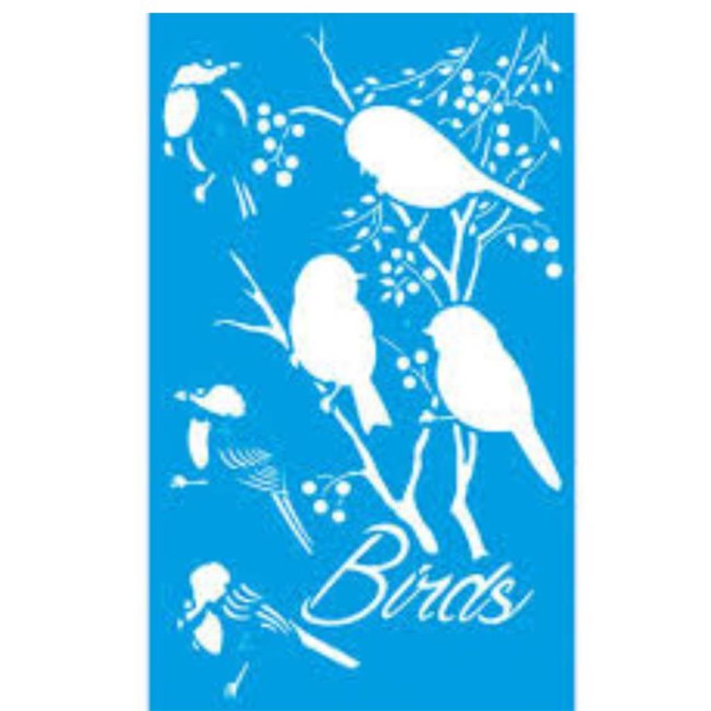 Stencil Retangular - Birds- 21x34
