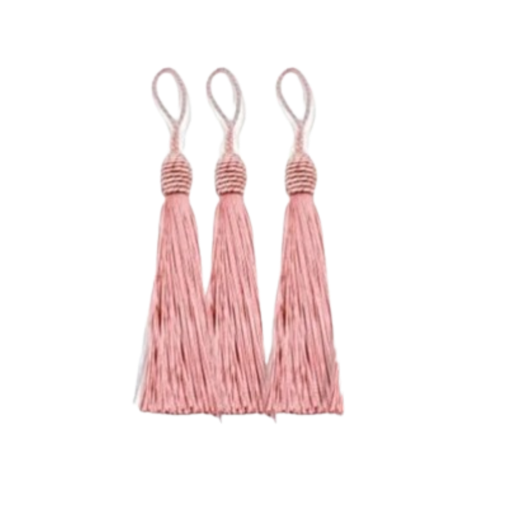 Pingente Tassel com Tulipa - Salmão Envelhecido 90mm em Poliéster com 3 peças