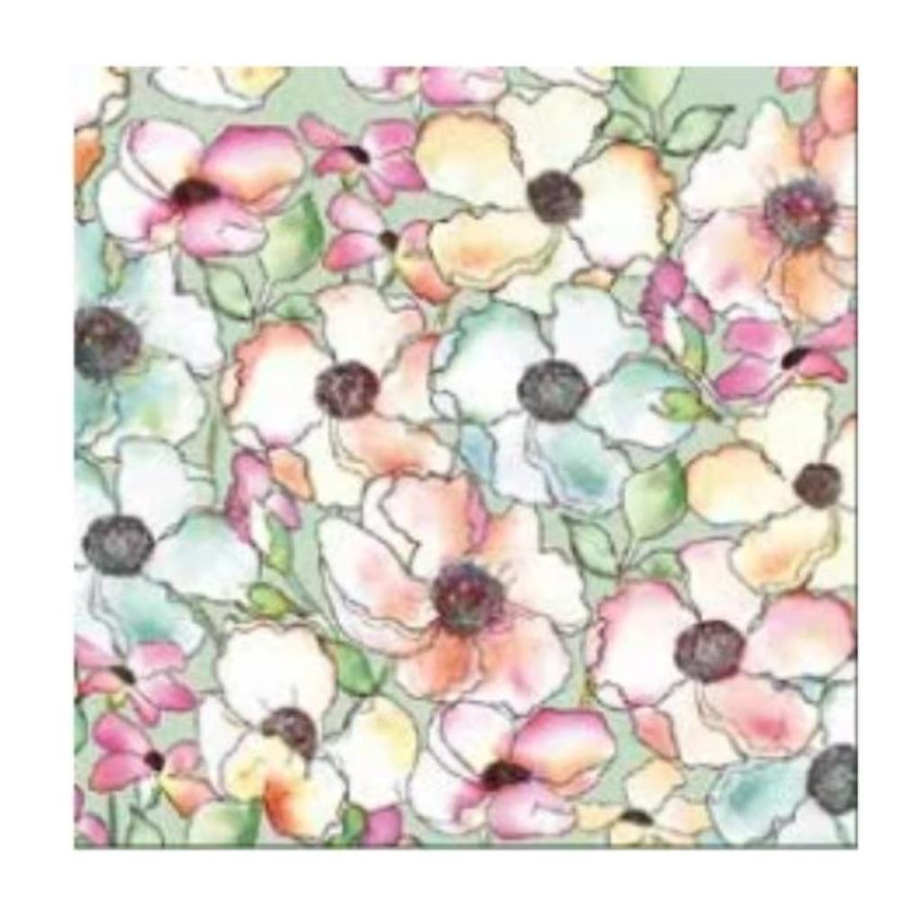 Guardanapo decoupage 33 x 33 WATERCOLOUR FLOWERS MEADOW  com 2 peças
