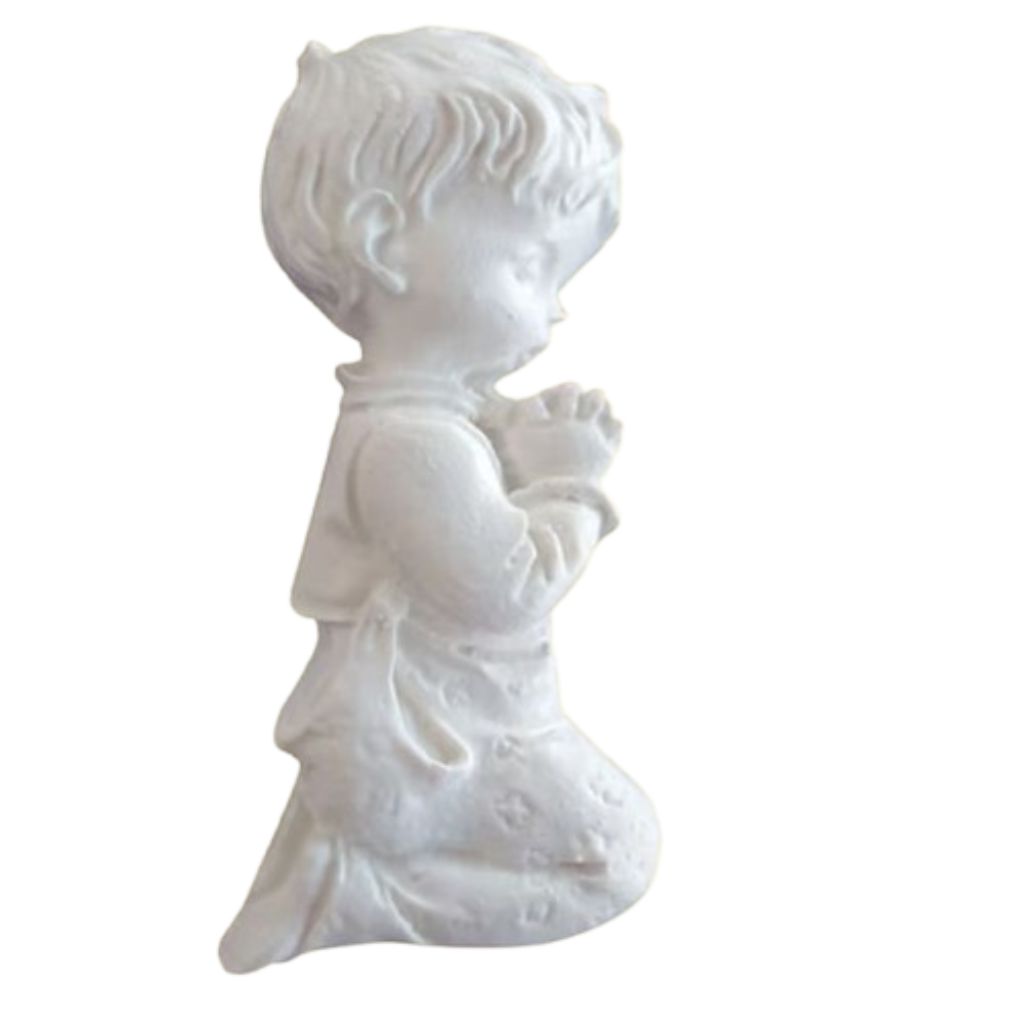 Aplique  Menino rezando - 10,5 x 5 cm resina