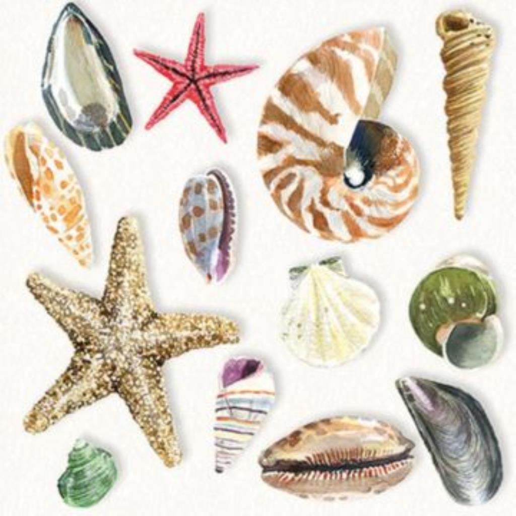 Guardanapo decoupage 33 x 33 " fundo do mar " com 2 peças
