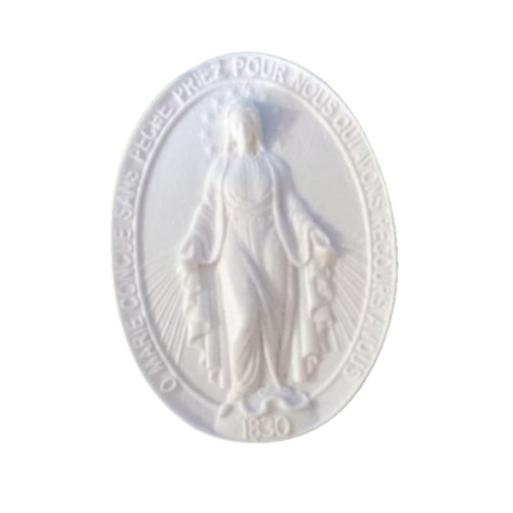 Aplique Medalha Nossa Senhora Das Graças 11,5x8cm Resina