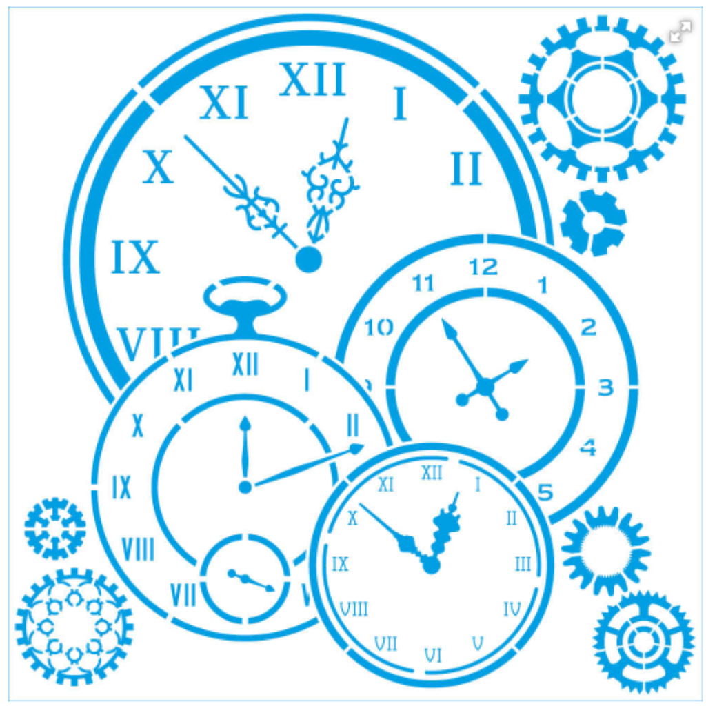 Stencil Quadrado - Steampunk - 20x20