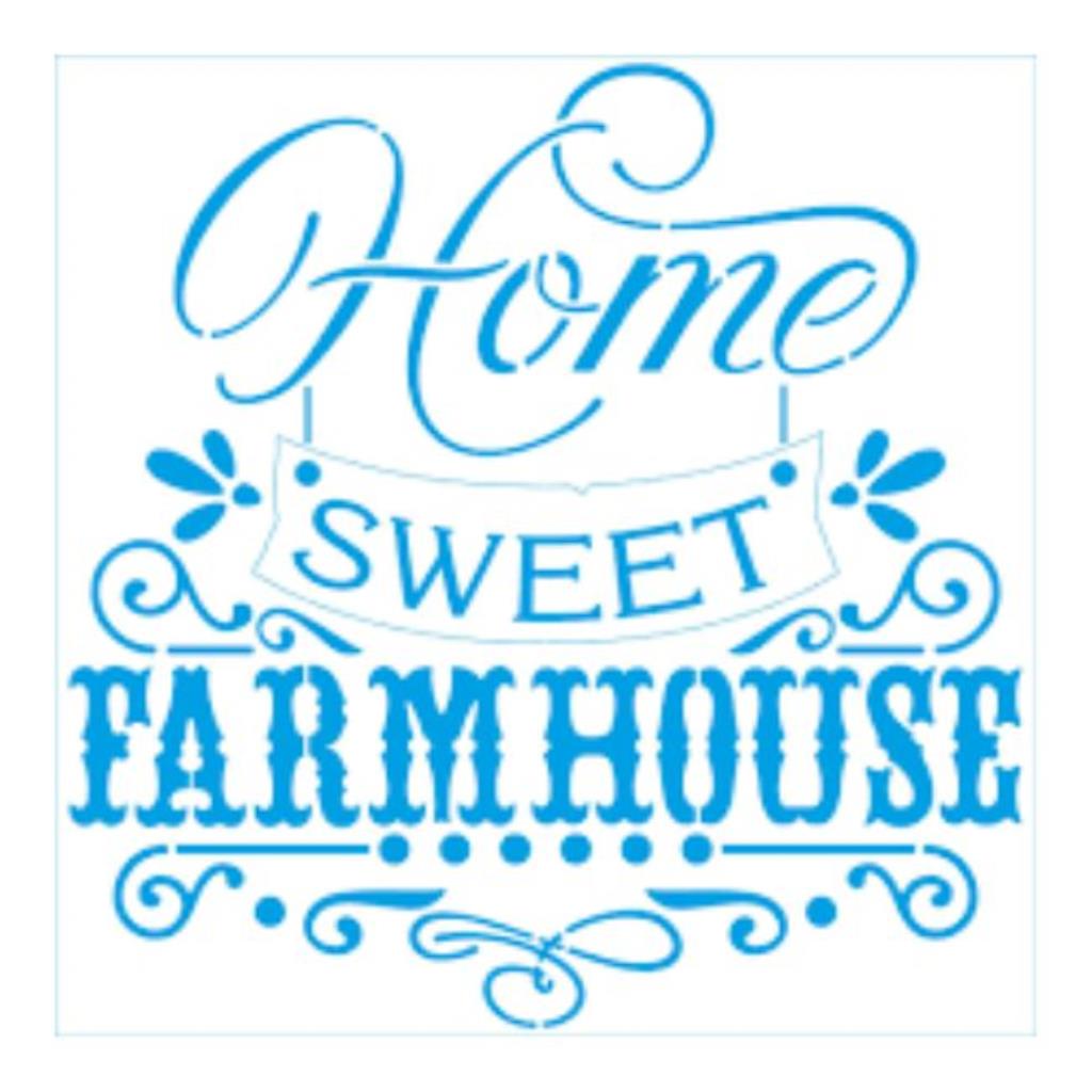 Stencil Art Quadrado - Home Sweet - 20x20