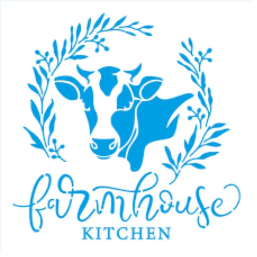 Stencil Art Quadrado - Farm House Kitchen - 20x20
