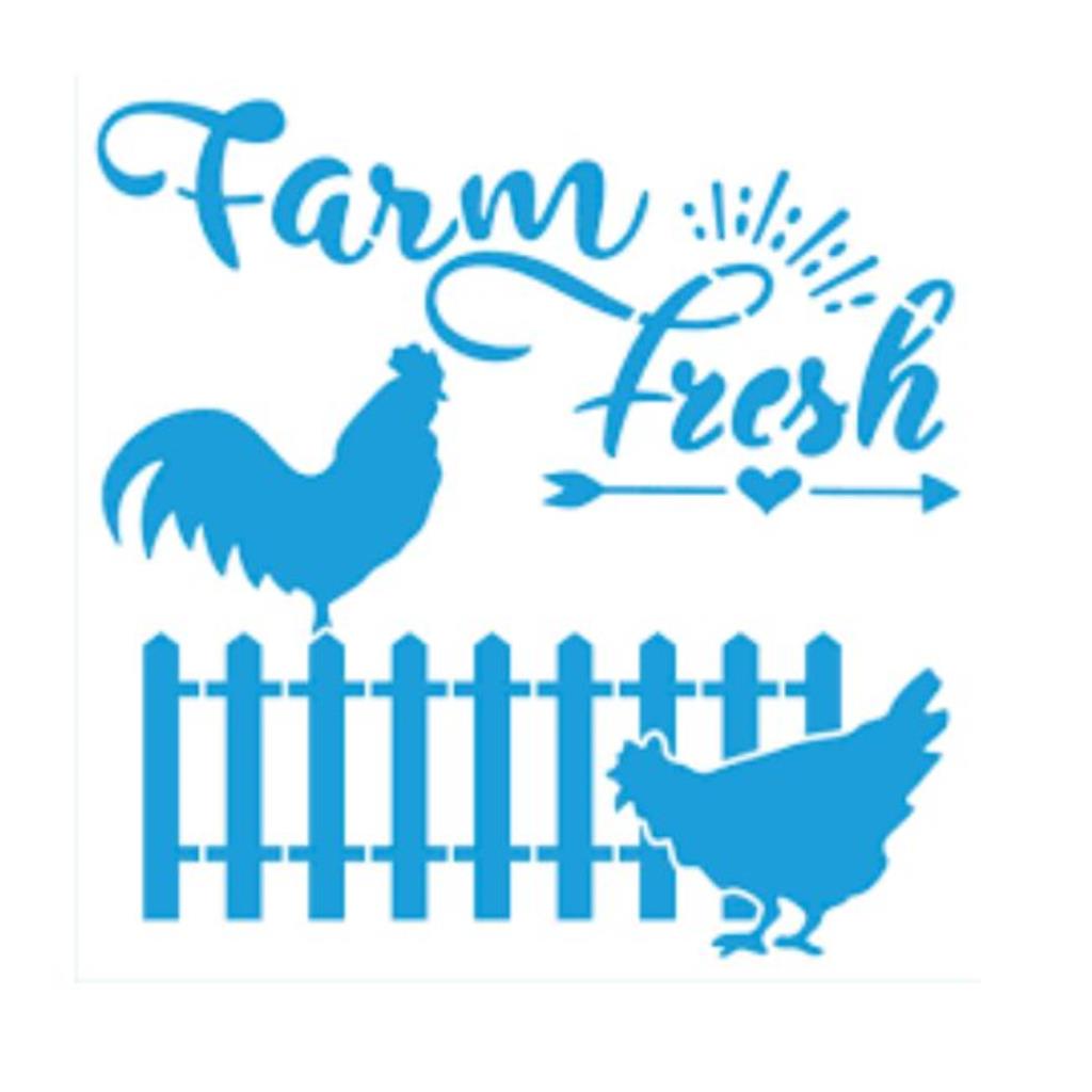 Stencil Art Quadrado - farm Fresh - 14x14